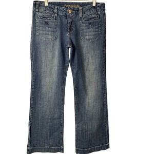 American Eagle Y2K Jeans Women's Size 12 Medium Wash Denim Bootcut Front Pockets